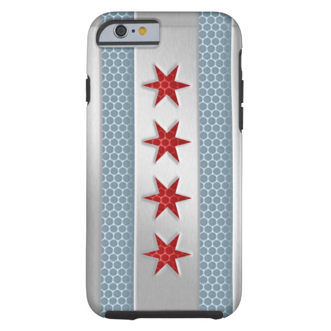 Chicago Flag Brushed Metal Case-Mate iPhone Case (Back)