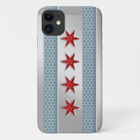 Chicago Flag Brushed Metal