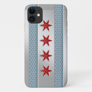 Chicago Flag Brushed Metal Case-Mate iPhone Case