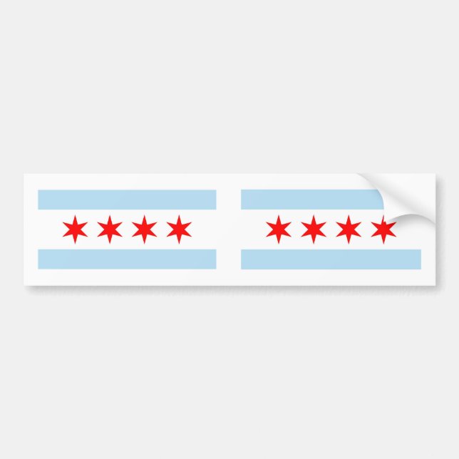Chicago flag bumper sticker (Front)