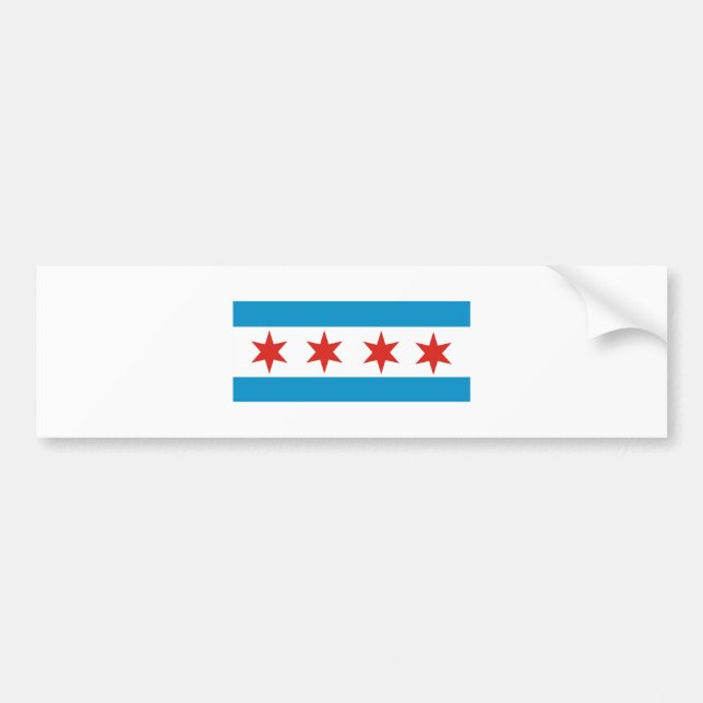 chicago flag bumper sticker (Front)