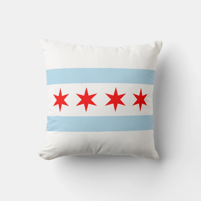 Chicago Flag City Souvenir Cushion (Front)