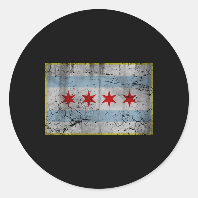 Chicago Flag Classic Round Sticker (Front)