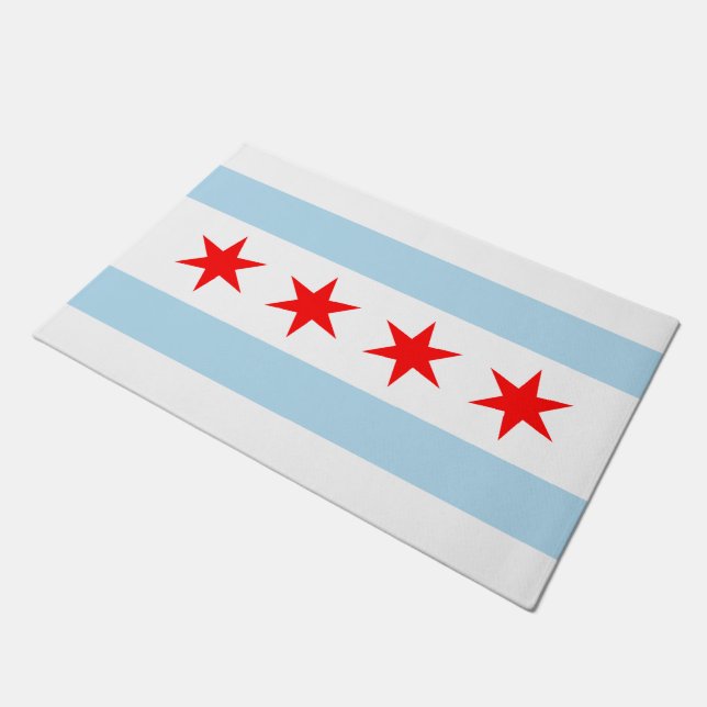 Chicago Flag Doormat (Angled)