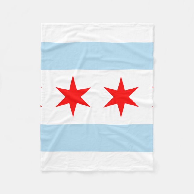 Chicago Flag Fleece Blanket (Front)