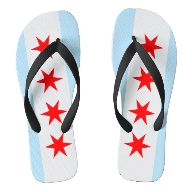 Chicago Flag Flip Flops (Footbed)