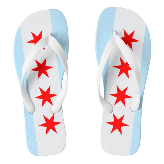 Chicago Flag Flip Flops (Footbed)