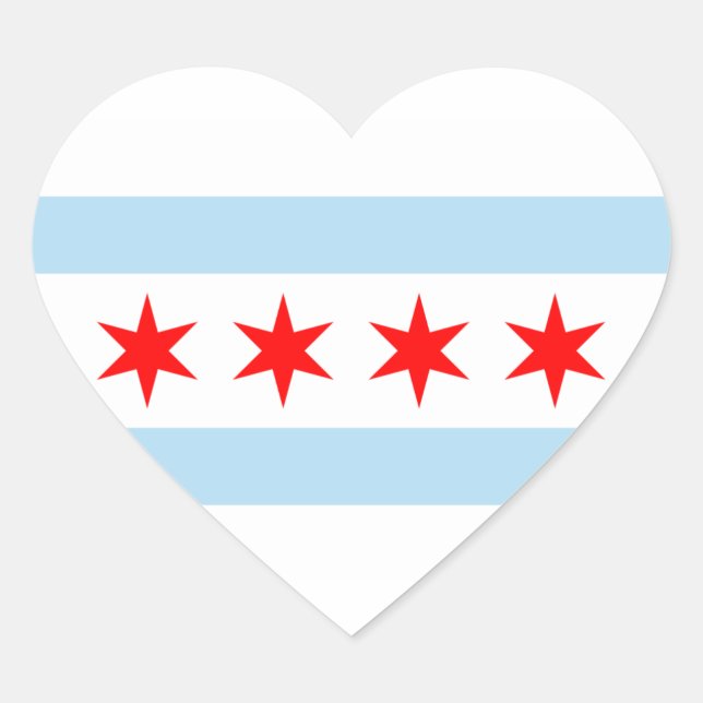 Chicago Flag Heart Sticker (Front)