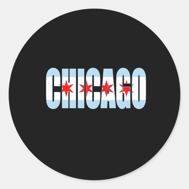 Chicago Flag Home Love City Classic Round Sticker (Front)