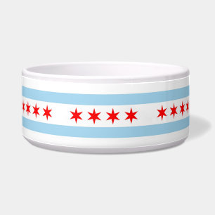 Chicago Flag, Illinois Flag Pet Bowl