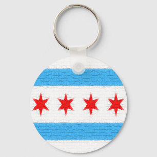 Chicago Flag Key Ring