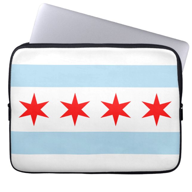 Chicago Flag Laptop Sleeve (Front)