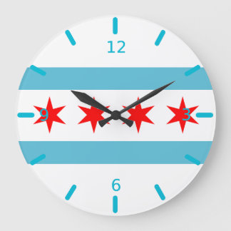 Chicago flag Large Clock