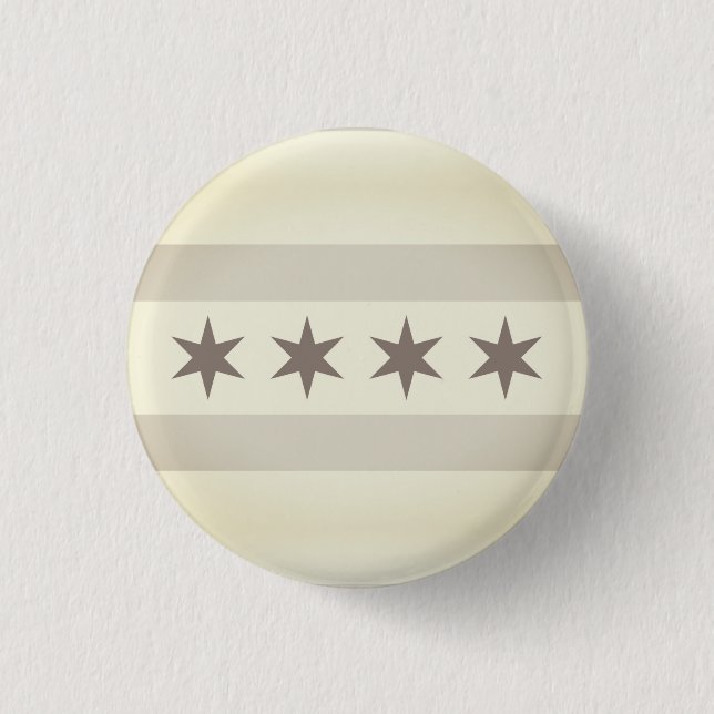 Chicago Flag Noir 3 Cm Round Badge (Front)