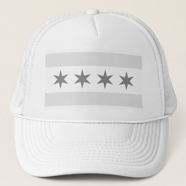 Chicago Flag Noir Trucker Hat (Front)