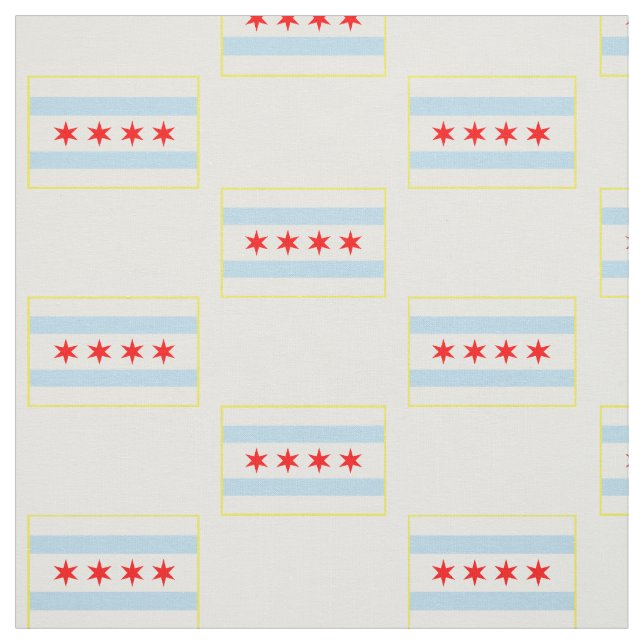 Chicago Flag Pattern Fabric (Swatch)