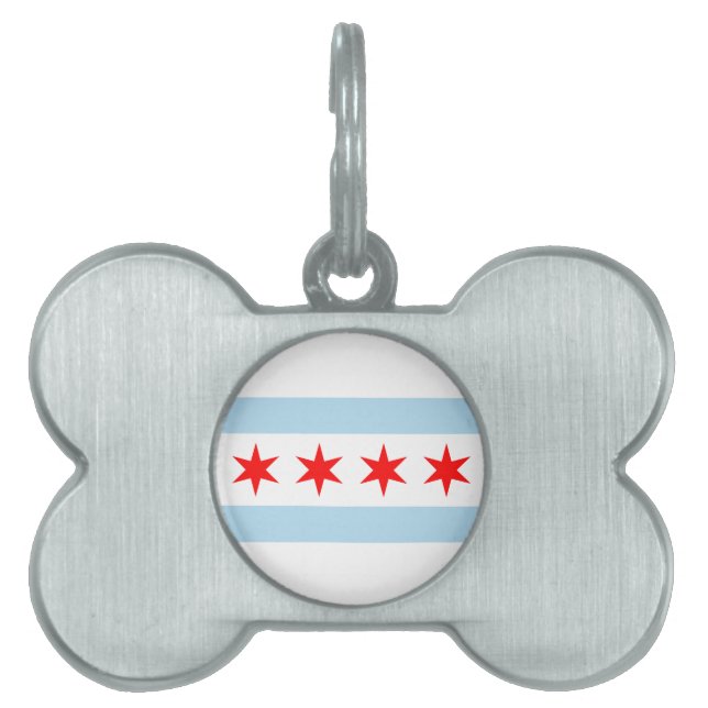 Chicago Flag Pet ID Tag (Front)