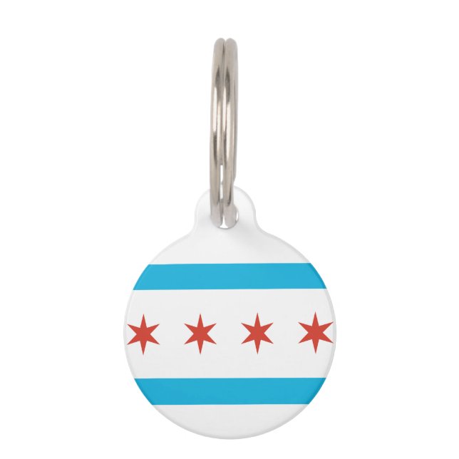 Chicago Flag Pet Tag (Back)