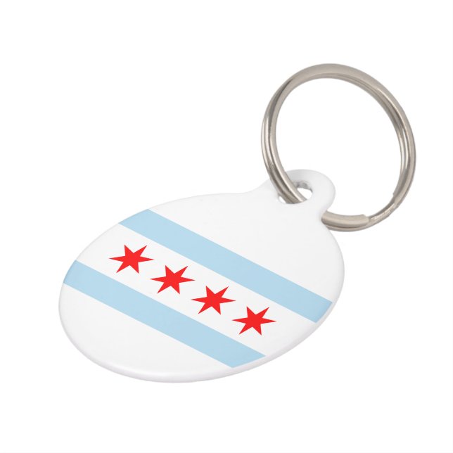 Chicago Flag Pet Tag (Side)
