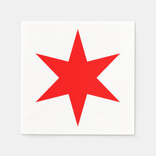 Chicago Flag Red 6-Pointed Star Napkin