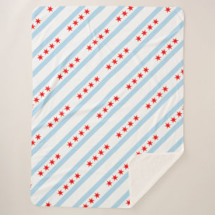 Chicago flag sherpa blanket