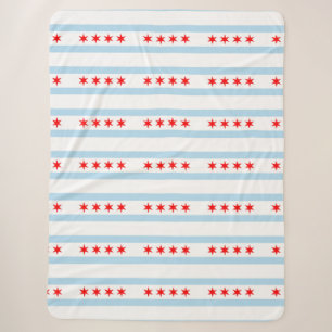 Chicago flag sherpa blanket