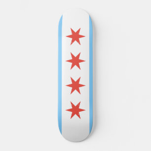 Chicago Flag Skate Board