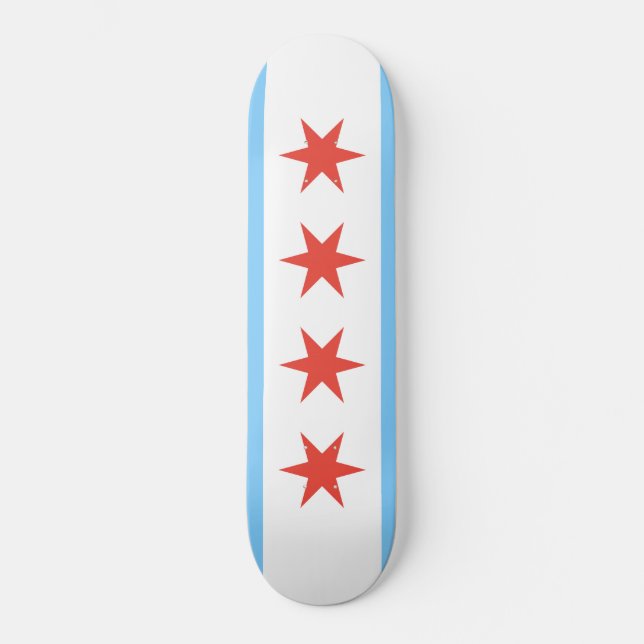Chicago Flag Skate Board (Front)
