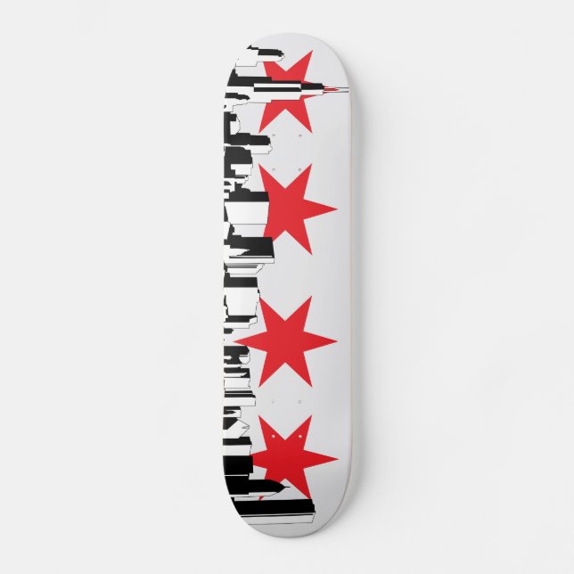 Chicago Flag Skateboard (Front)