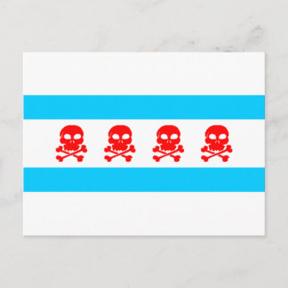 Chicago Flag Skulls Stuff Postcard