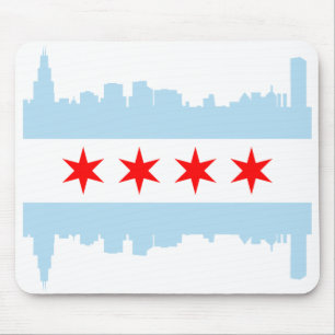 Chicago Flag Skyline Mouse Mat