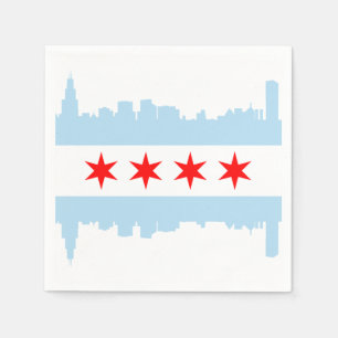 Chicago Flag Skyline Napkin