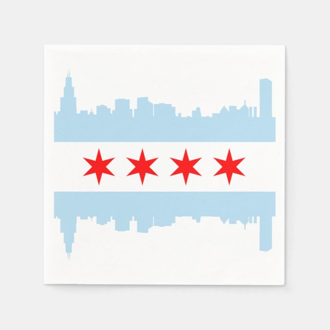 Chicago Flag Skyline Napkin (Front)