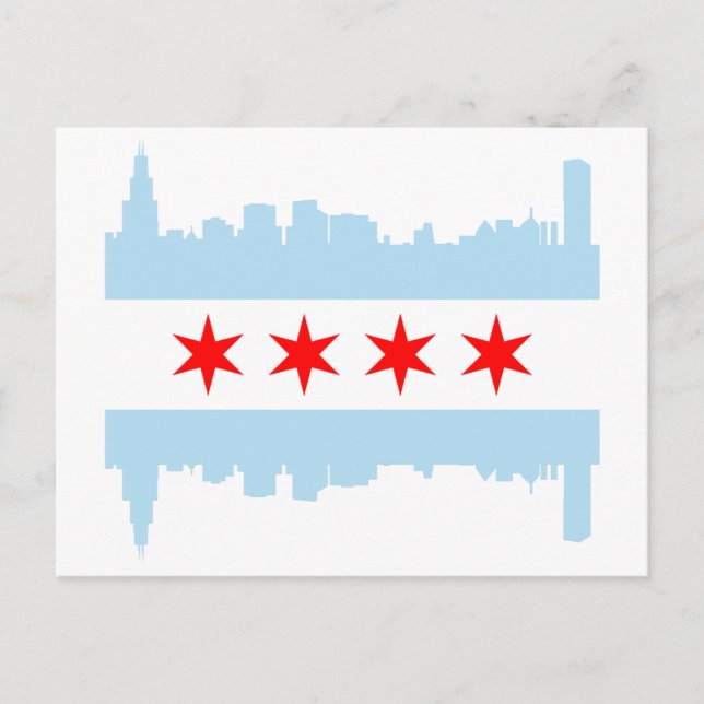 Chicago Flag Skyline Postcard (Front)