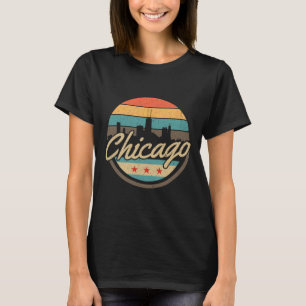 Chicago Flag Skyline Vintage Illinois Usa Souvenir T-Shirt
