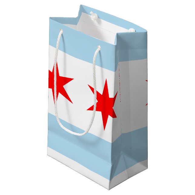 Chicago Flag Small Gift Bag (Front Angled)
