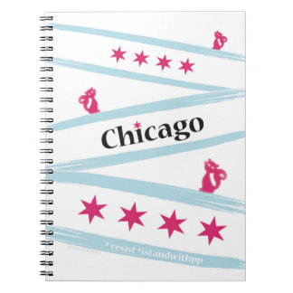 Chicago Flag Spiral Notebook with Pussycats for PP