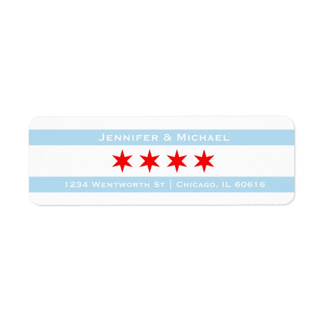 Chicago Flag Template | Red Stars | Blue Stripes (Front)