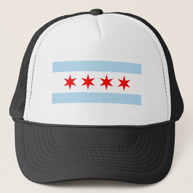 Chicago flag trucker hat (Front)