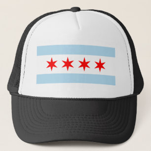 Chicago flag trucker hat