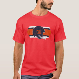 Chicago Football retro and distressed helmet and s T-Shirt