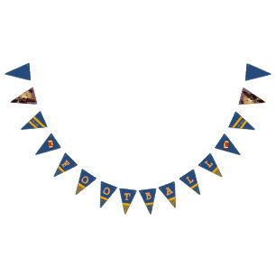 Chicago Football Sports Team Orange Blue Banner