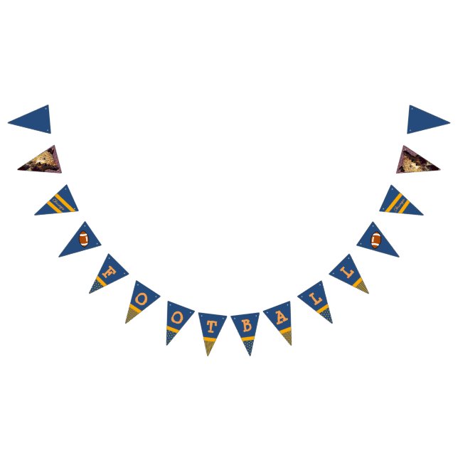 Chicago Football Sports Team Orange Blue Banner (All)