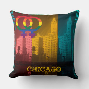 Chicago Gay Lesbian Interest Wrigley Building Cushion
