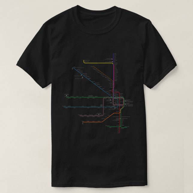 Chicago Gift l Map CTA Elevated L Train Metro Tran T-Shirt (Design Front)