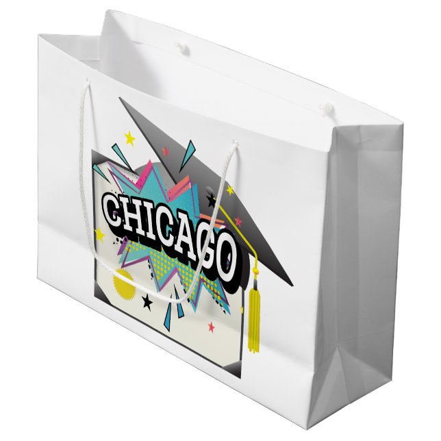 Chicago Gradate Large Gift Bag (Front Angled)