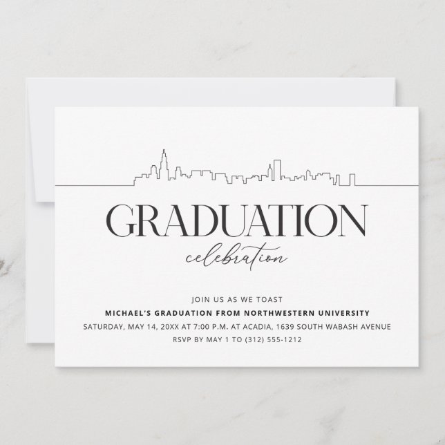 Chicago Graduation Party Invitation (Front)