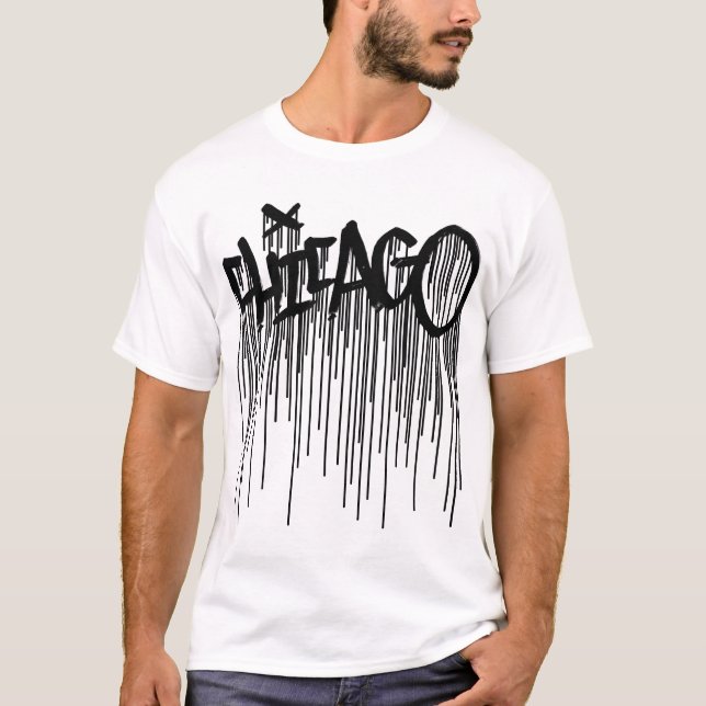 Chicago Graffiti T-Shirt with Drips (Front)