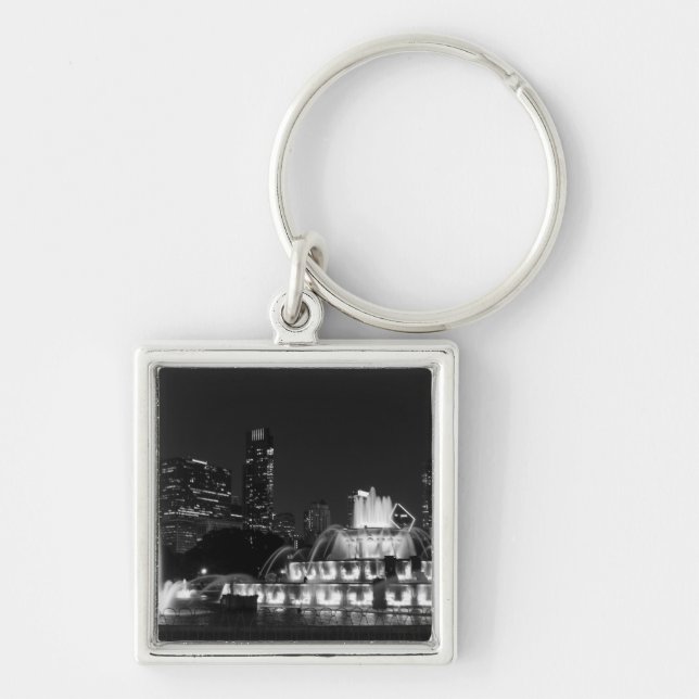 Chicago Grant Park Grayscale Key Ring (Front)