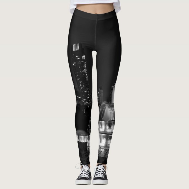 Chicago Grant Park Grayscale Leggings (Front)